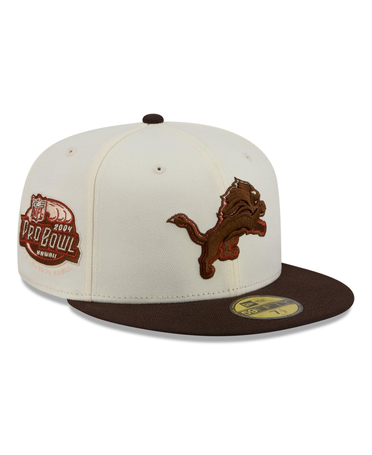 New Era Men's Cream/Brown Detroit Lions Pumpkin Spice 59FIFTY Fitted Hat - Cream, Brown
