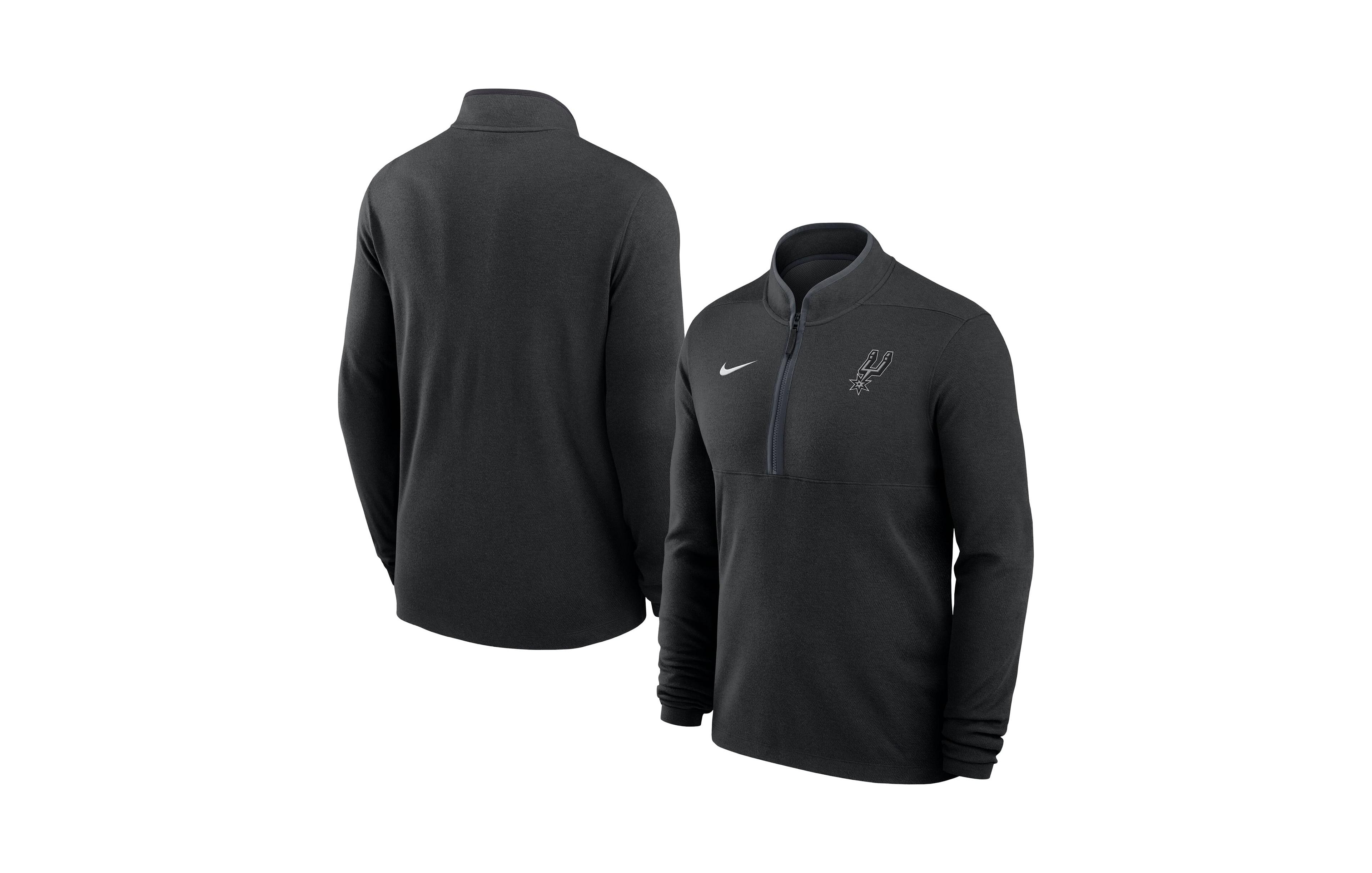 Nike Men's Black San Antonio Spurs Dri-fit Victory Quarter-Zip Pullover