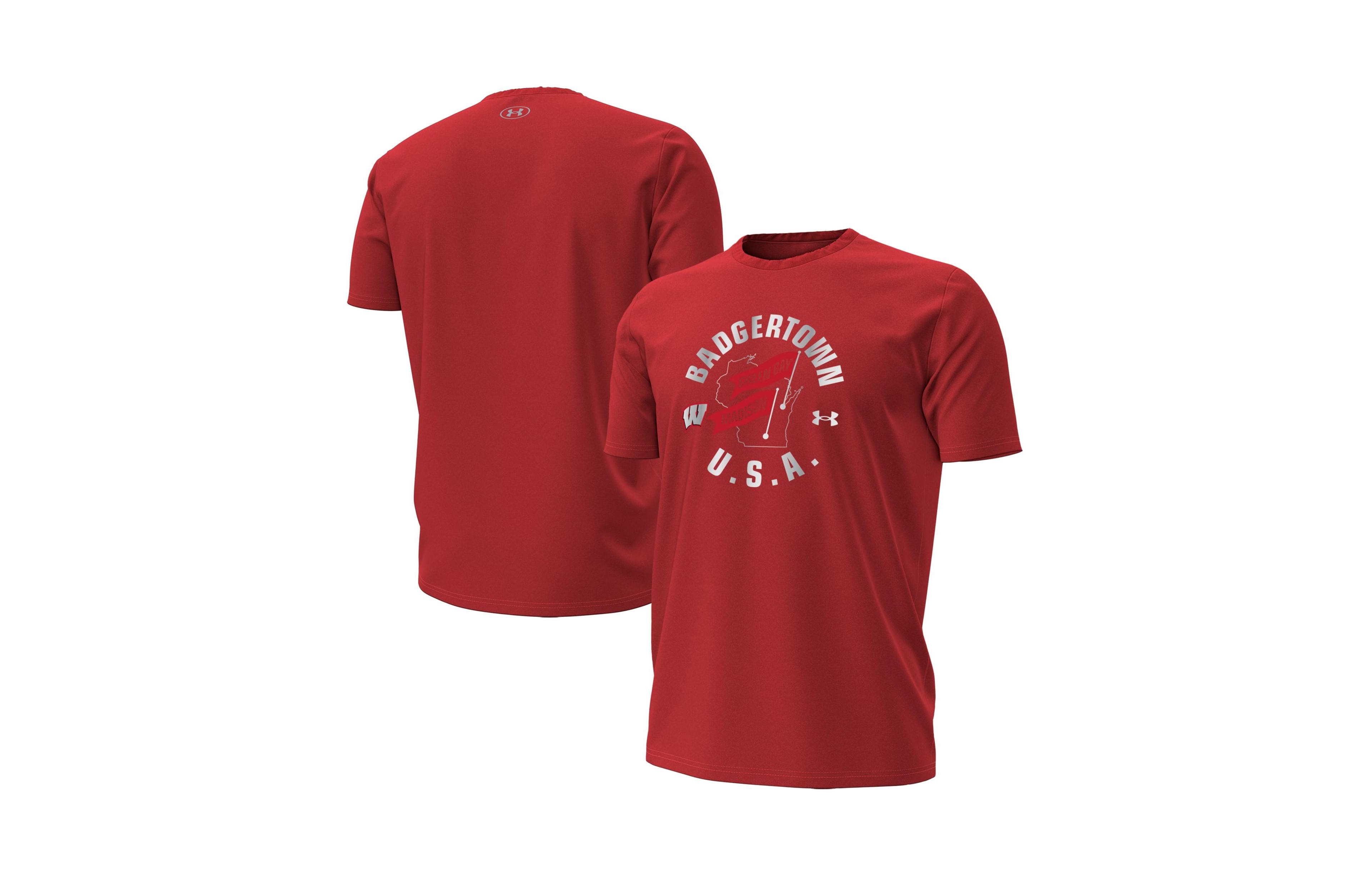 Under Armour Men's Red Wisconsin Badgers 2026 Lambeau Field Collection Badgertown Performance T-Shirt