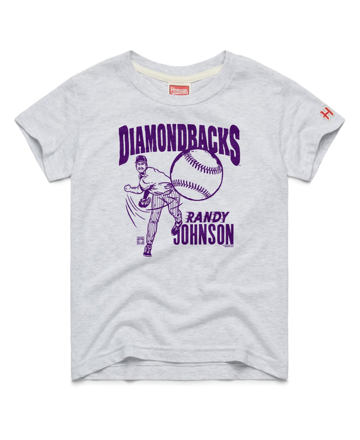Детская футболка Homage Randy Johnson Ash Arizona Diamondbacks Cooperstown Collection Player Graphic Tri-Blend — фото 1