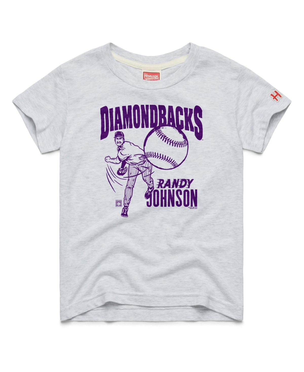Big Boys and Girls Homage Randy Johnson Ash Arizona Diamondbacks Cooperstown Collection Player Graphic Tri-Blend T-Shirt