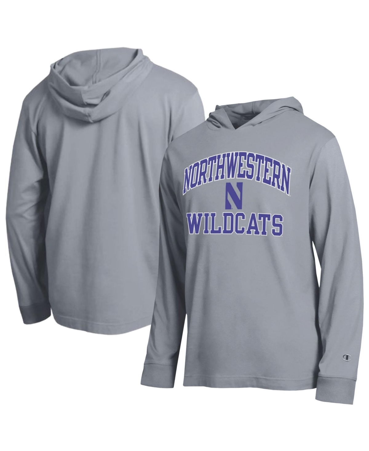Champion Men's Heather Gray Northwestern Wildcats High Motor All-Star Long- Sleeves Hoodie