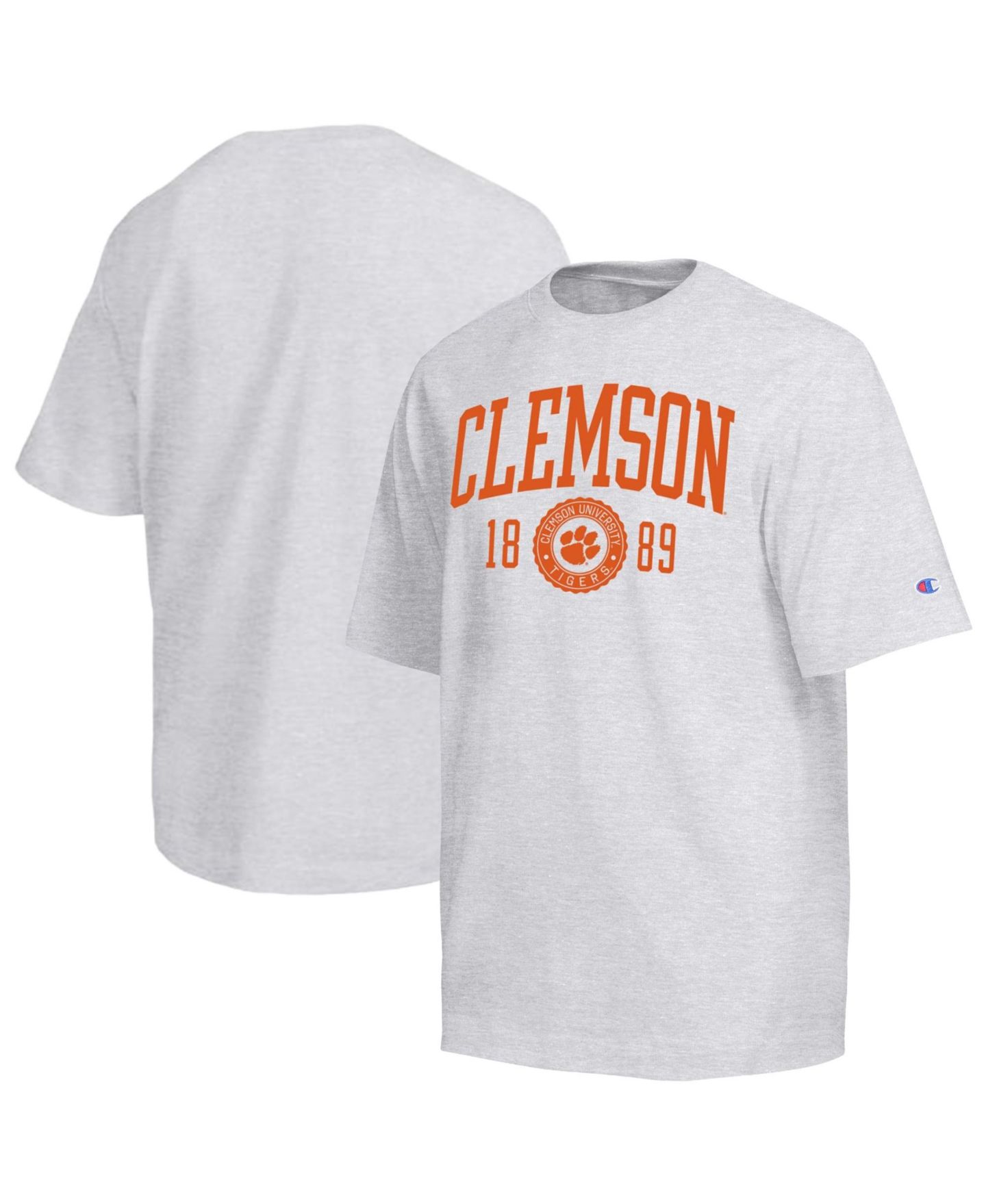 Мужская футболка Champion Gray Clemson Tigers Established Tradition Heavyweight — фото 1