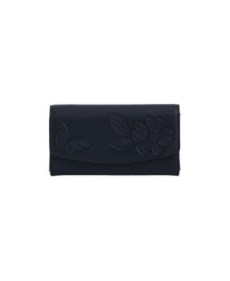 Floral applique Long Wallet