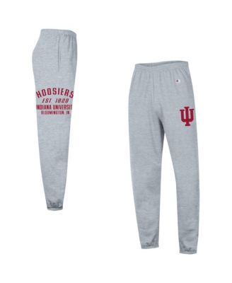 Men's  Heather Gray Indiana Hoosiers Powerblend Banded Fleece Sweatpants
