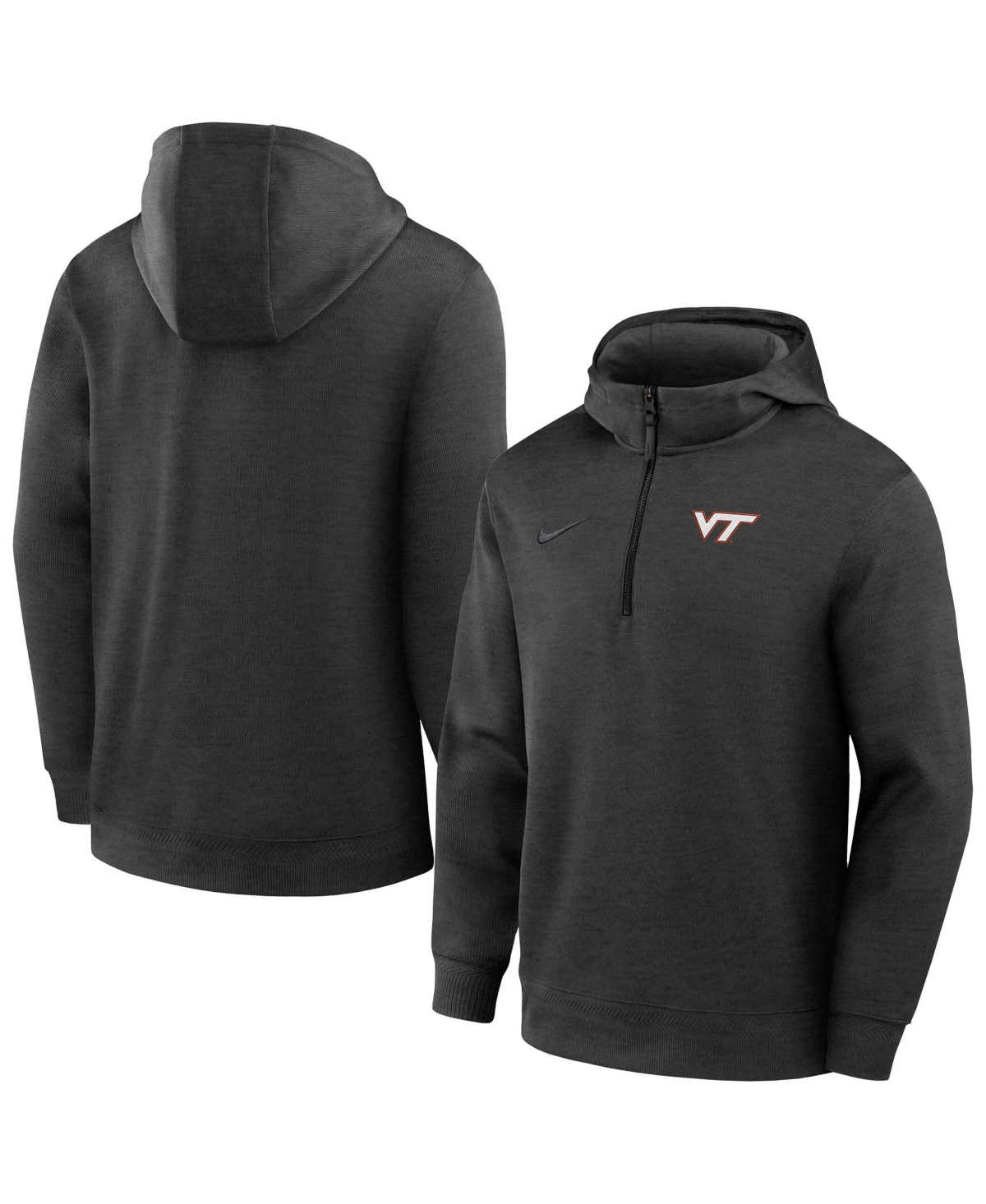 Nike Men's Black Virginia Tech Hokies Coaches Dri-fit Half-Zip Hoodie