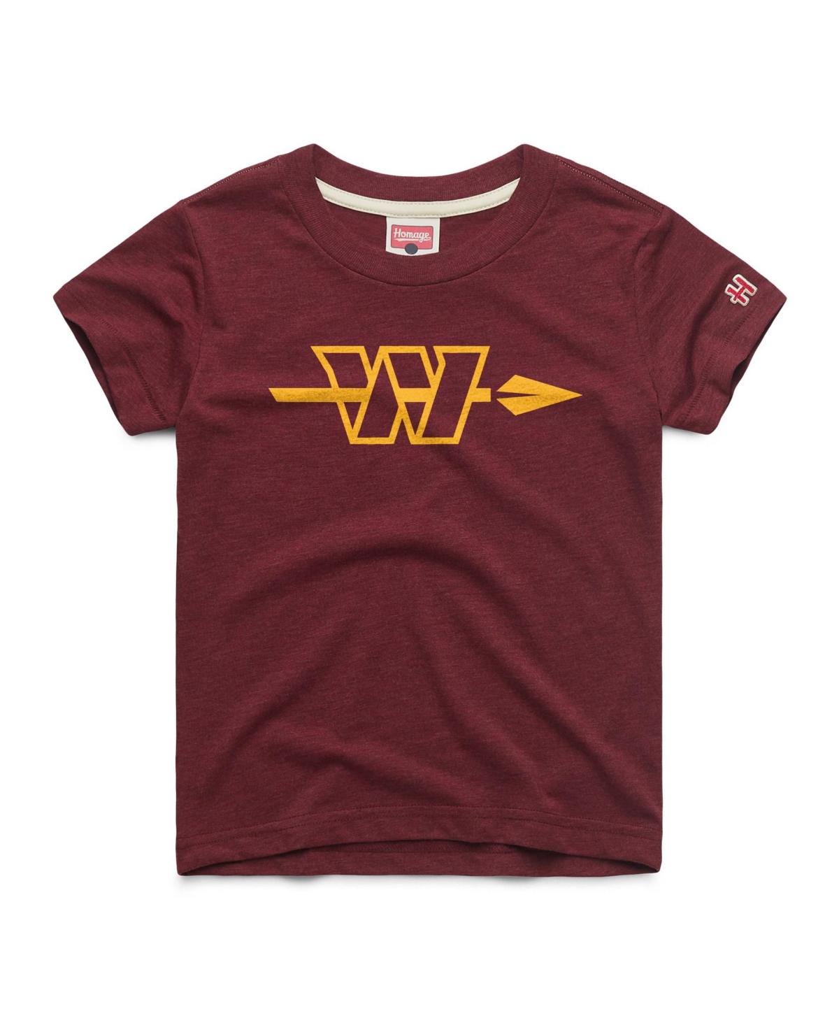 Big Boys and Girls Homage Burgundy Washington Commanders Alternate Logo Tri-Blend T-Shirt