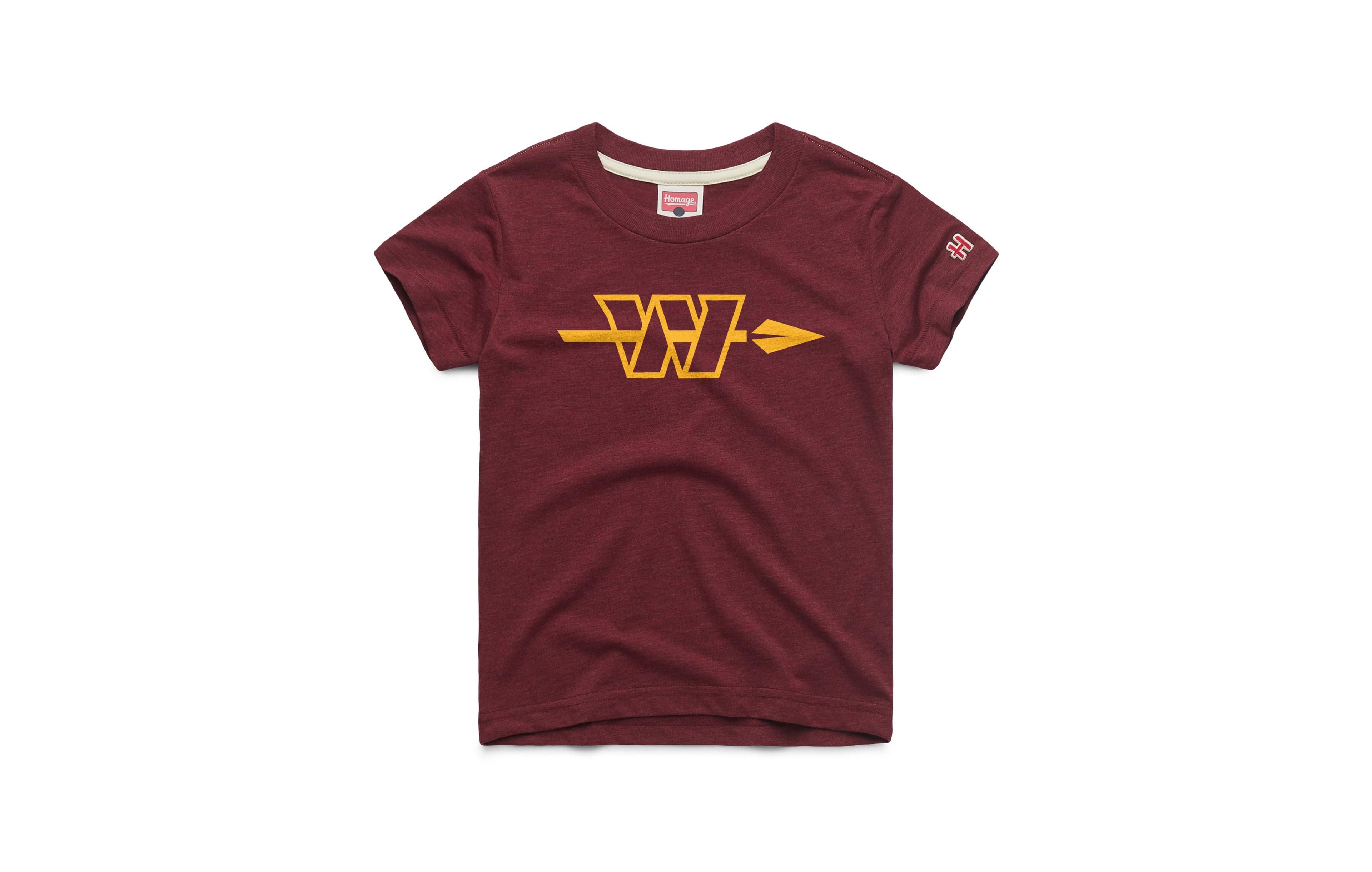 Big Boys and Girls Homage Burgundy Washington Commanders Alternate Logo Tri-Blend T-Shirt