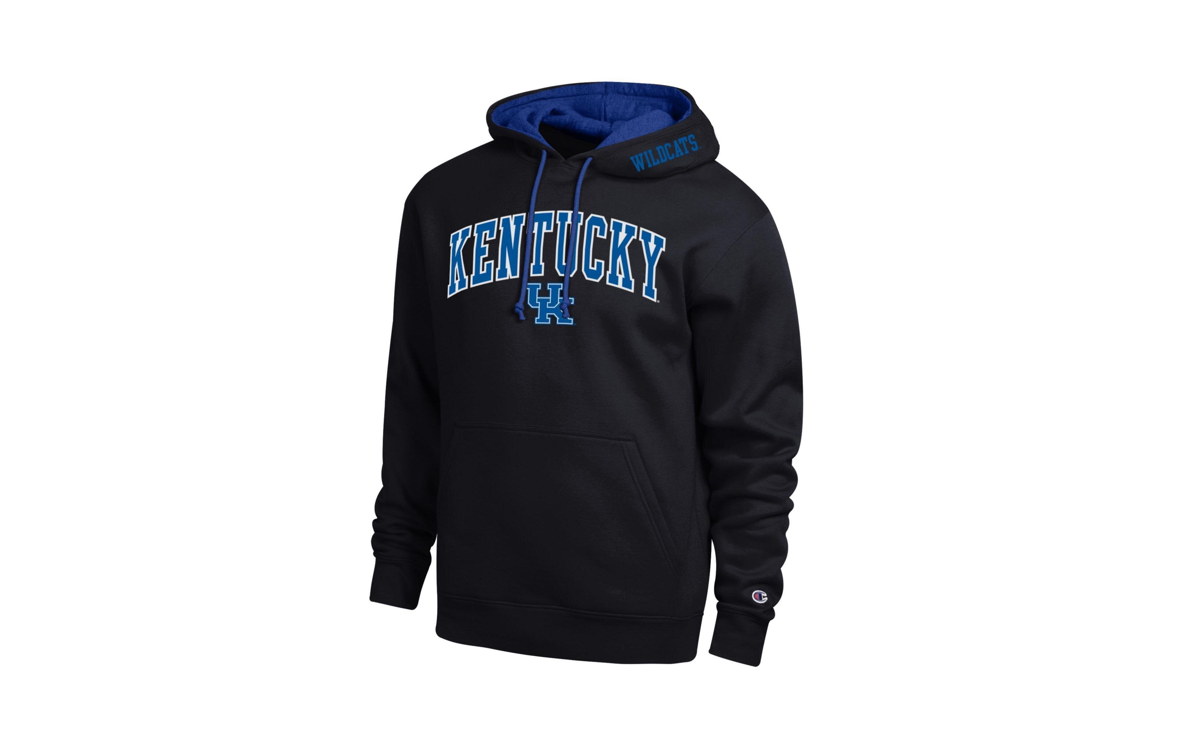 Men's Champion Black Kentucky Wildcats Arch Tackle Twill Hoodie