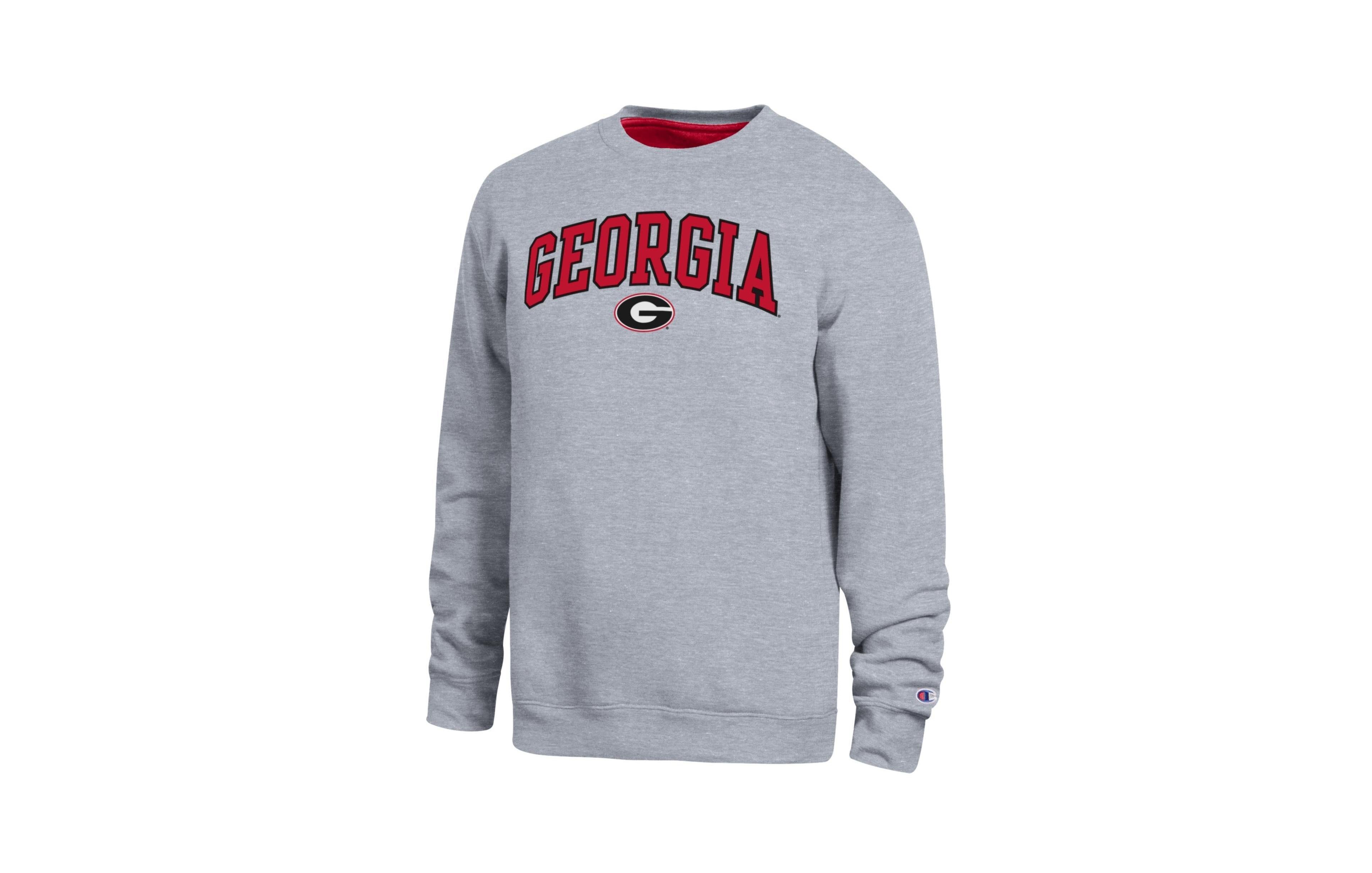 Men's Champion Heather Gray Georgia Bulldogs Arch Sweatshirt