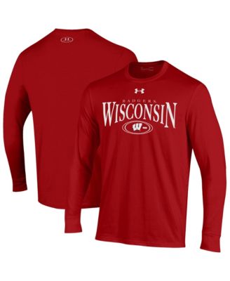 Men's Red Wisconsin Badgers 2026 Sideline Performance Cotton Long Sleeve T-Shirt