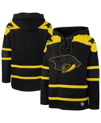 Men's '47 Black Nashville Predators Fall Color Pop Lacer Hoodie