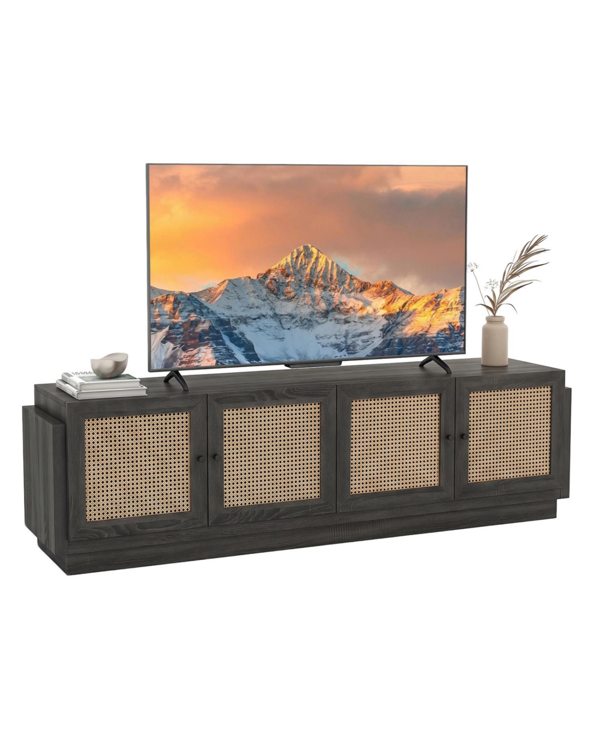 Mecale Farmhouse Tv Stand for TVs up to 75 with 2 Cabinets