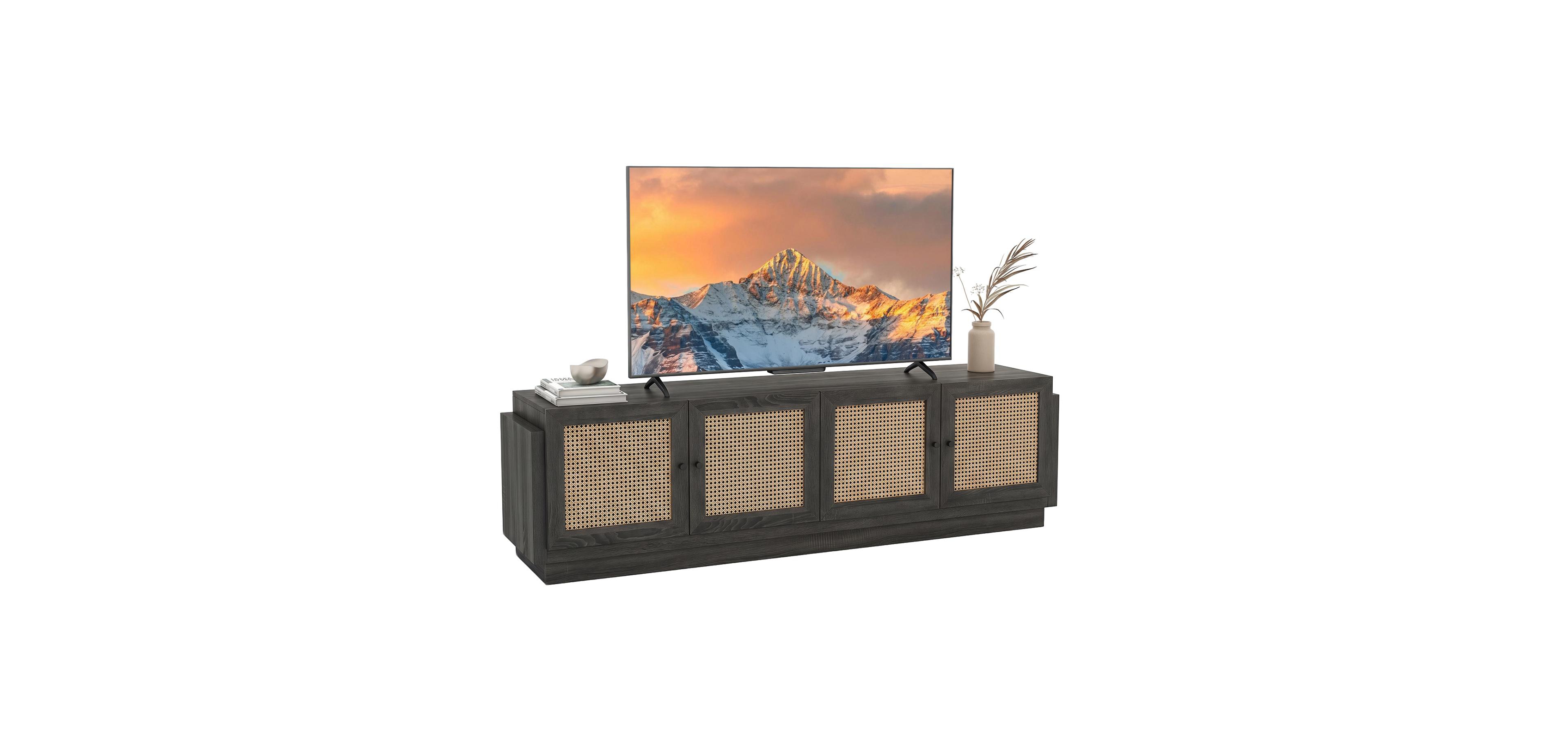 Mecale Farmhouse Tv Stand for TVs up to 75 with 2 Cabinets