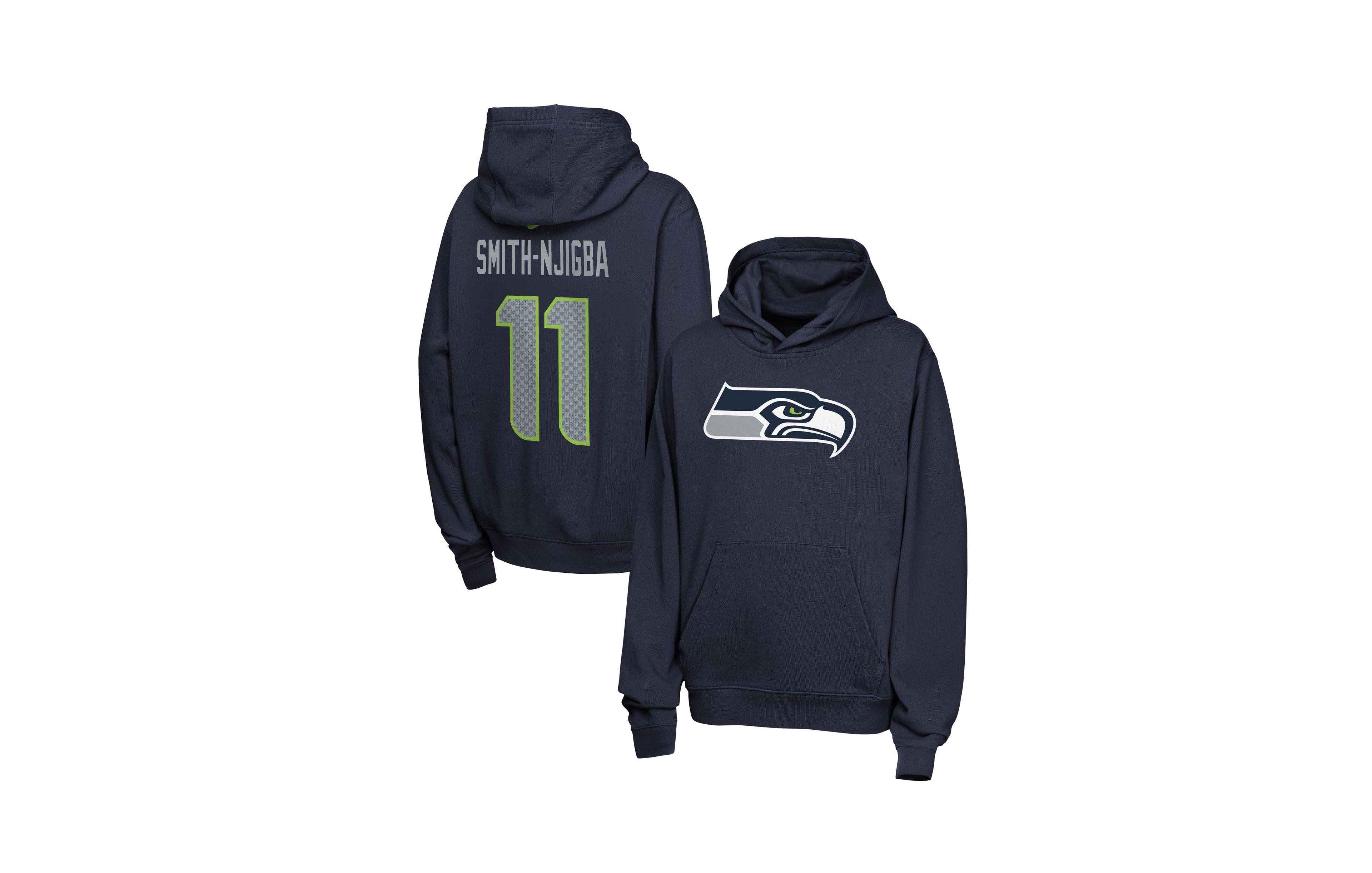 Nike Big Boys' and Girls' Jaxon Smith-Njigba College Navy Seattle Seahawks Name Number Club Fleece Hoodie