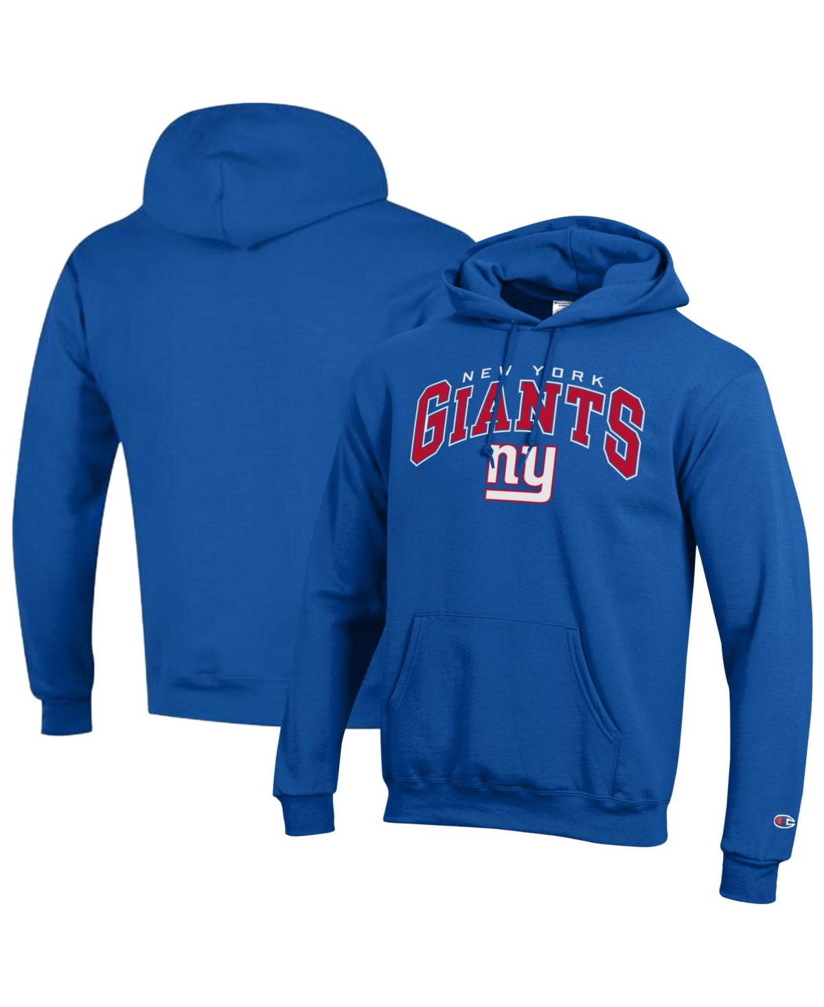 Champion Men's Royal New York Giants Power Blend Arch over Logo Hoodie - Royal