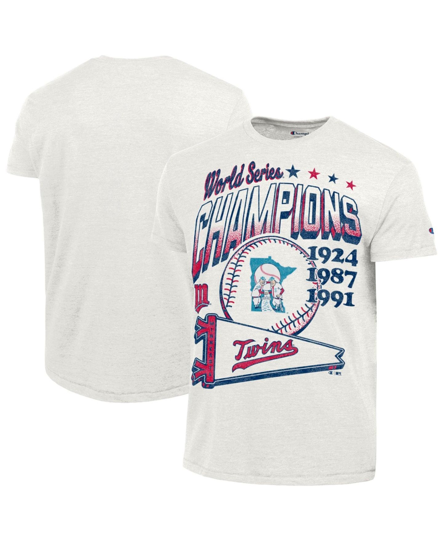 Мужская футболка Champion Cream Minnesota Twins Winning Tradition Cooperstown Collection Tri-Blend — фото 1