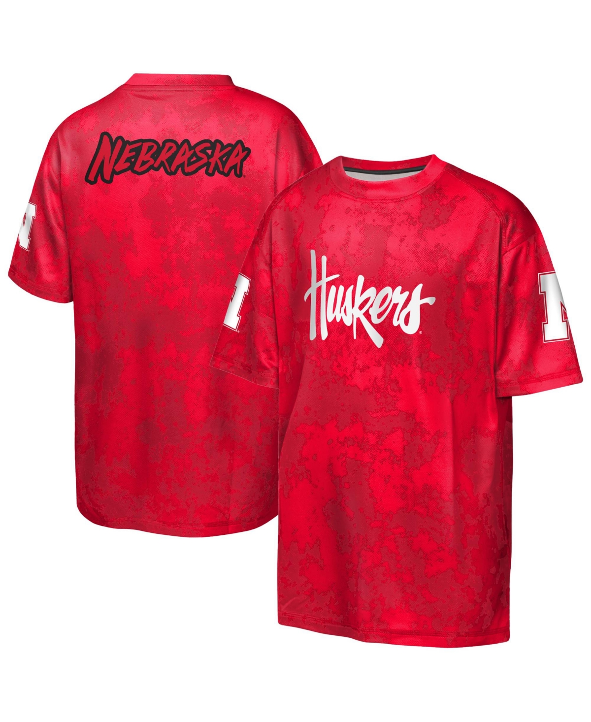 Outerstuff Big Boys' and Girls' Scarlet Nebraska Huskers Off-Side Sublimated T-Shirt - Scarlet