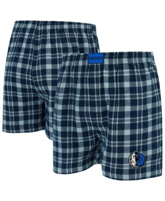Men's Navy/Gray Dallas Mavericks Hawthorn Flannel Boxer