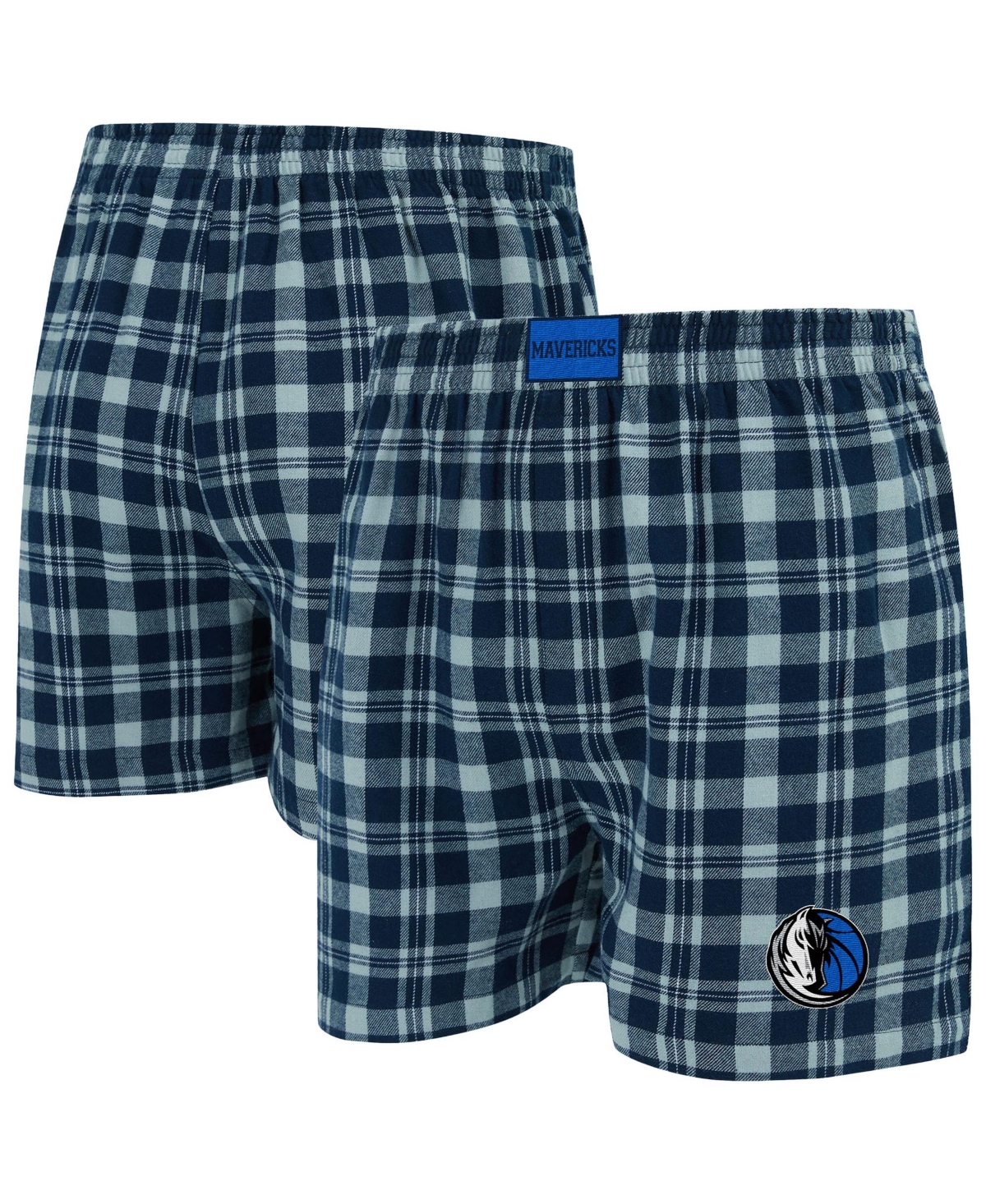 Concepts Sport Men's Navy/Gray Dallas Mavericks Hawthorn Flannel Boxer
