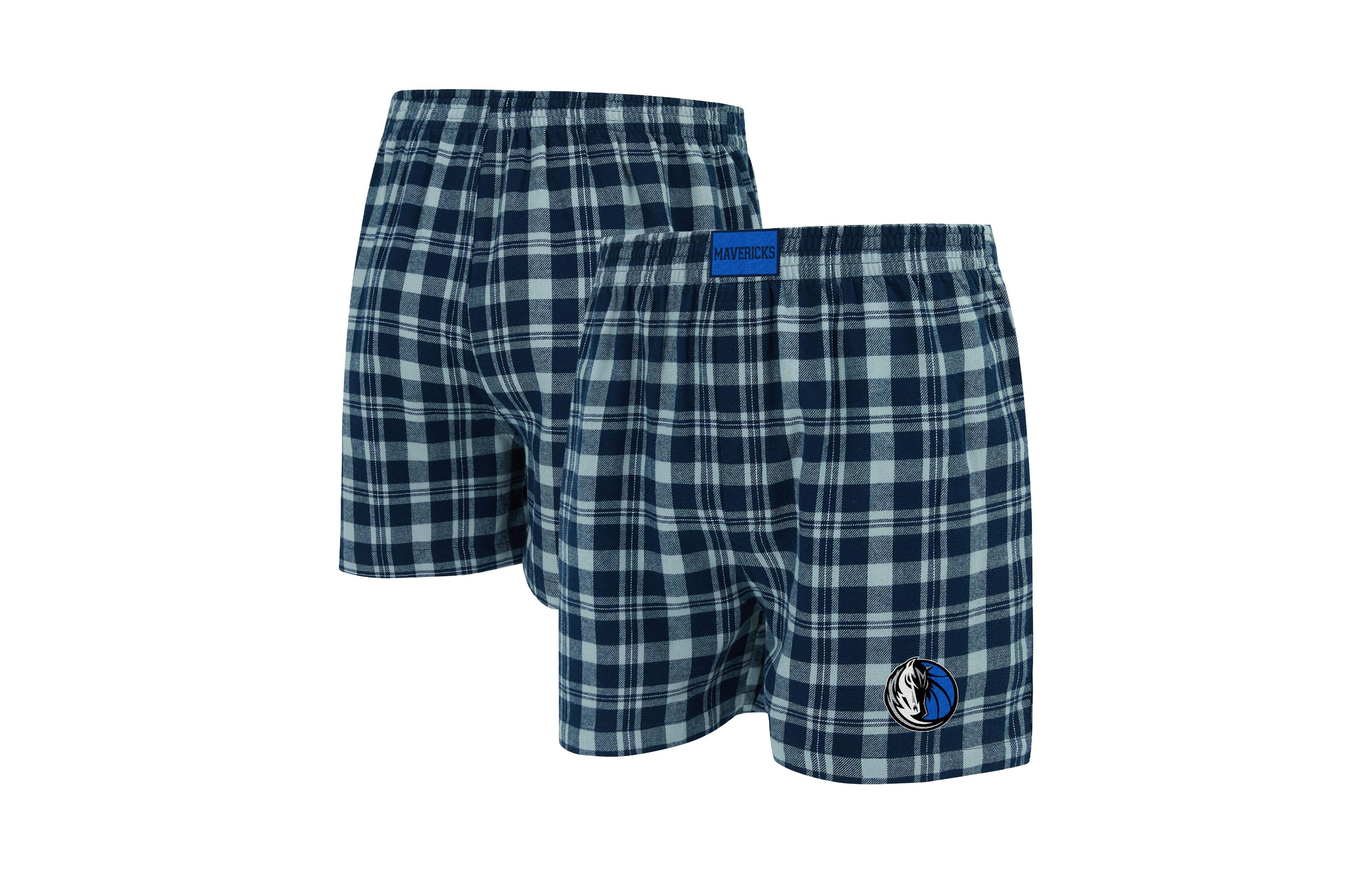 Concepts Sport Men's Navy/Gray Dallas Mavericks Hawthorn Flannel Boxer
