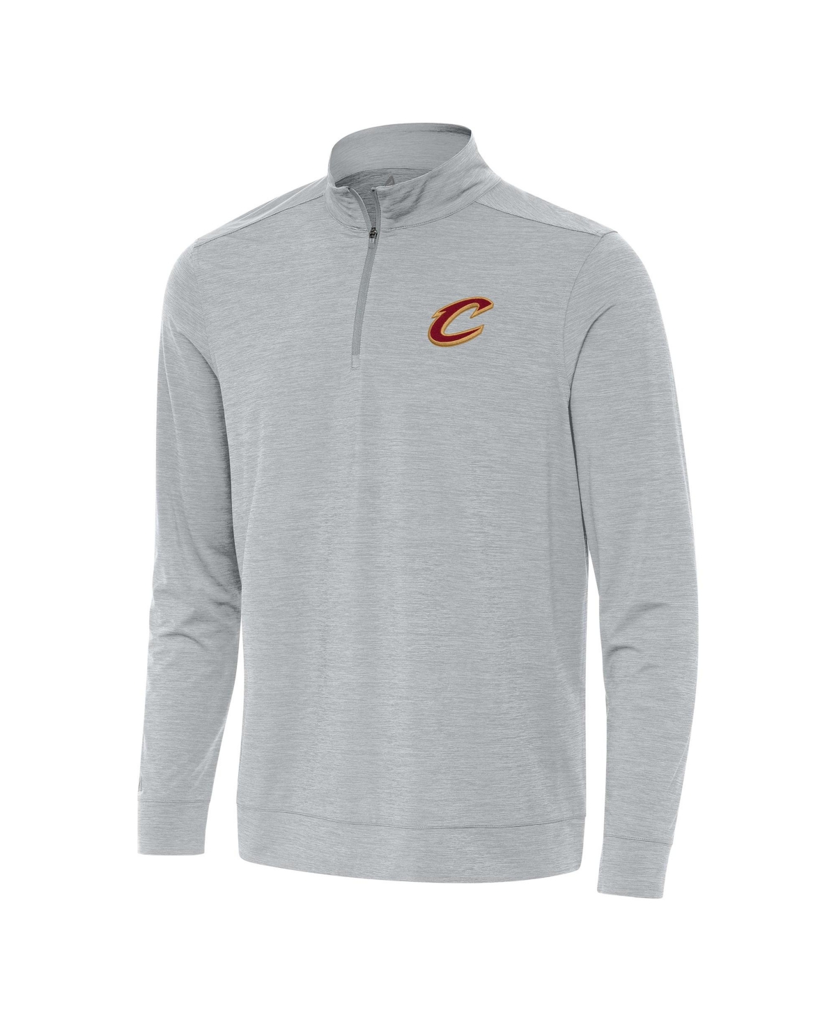 Men's Antigua Heather Gray Cleveland Cavaliers Bright Quarter-Zip Top