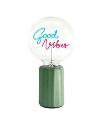 Bulb Good Vibes with Base Table Lamp Portable Pop Nomad Olive