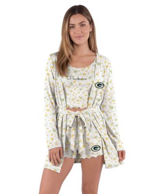Women's  Heather Gray/Gold Green Bay Packers Cora Hacci Knit Sleep Set