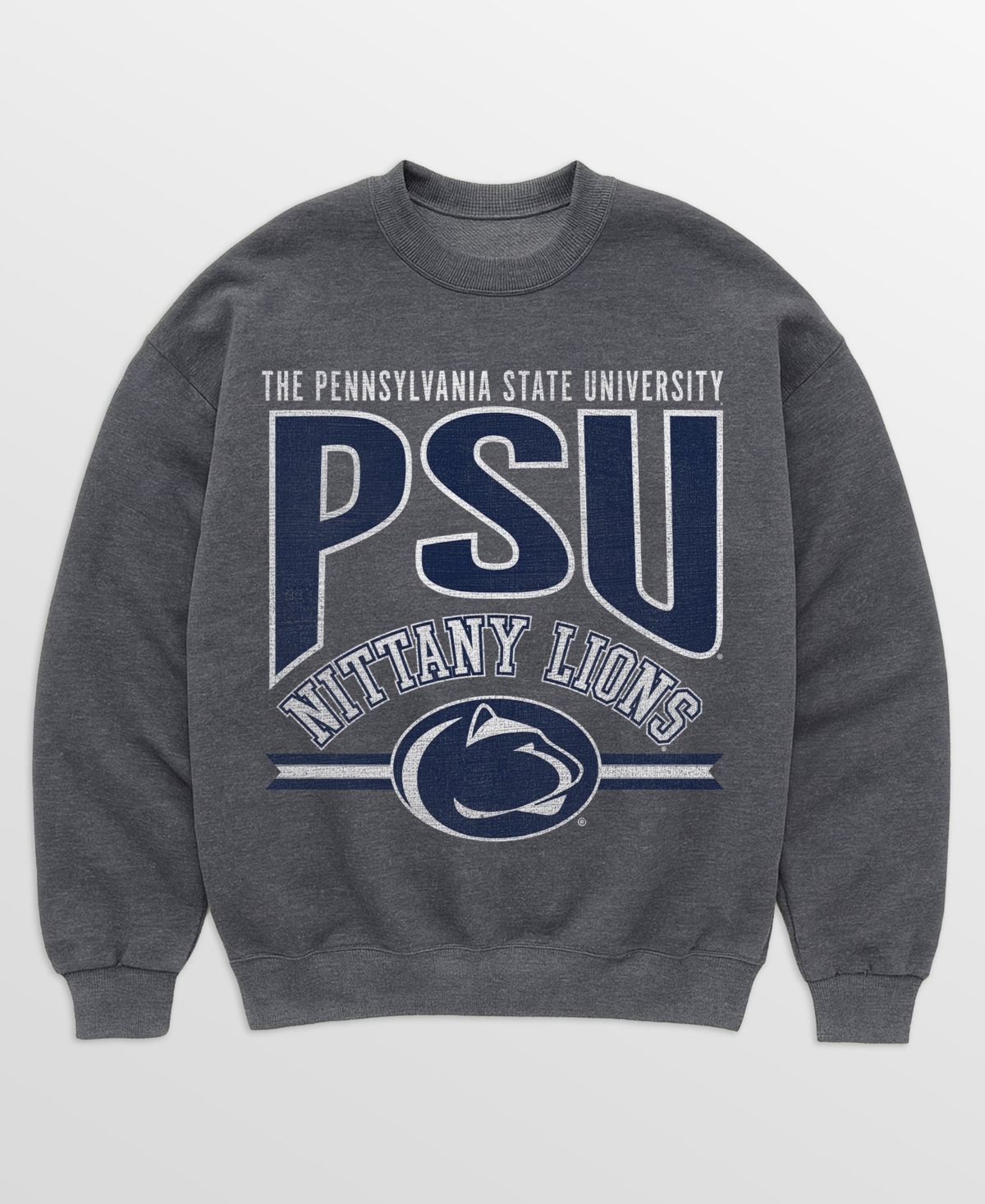 Women's Gameday Couture Charcoal Penn State Nittany Lions Kickoff Classic Oversized Premium Drop Shoulder Sweatshirt