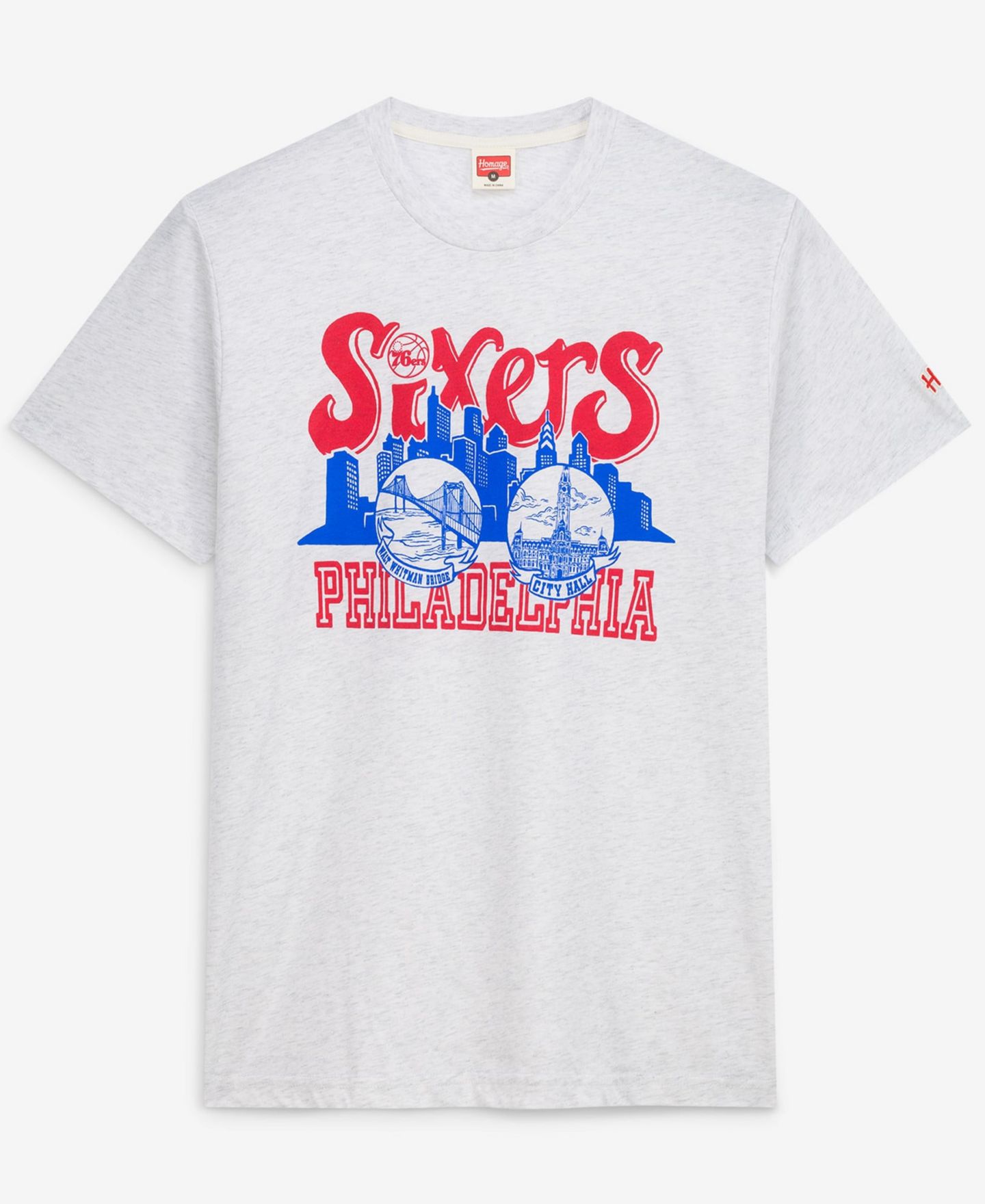 Футболка Homage Ash Philadelphia 76ers Skyline — фото 1