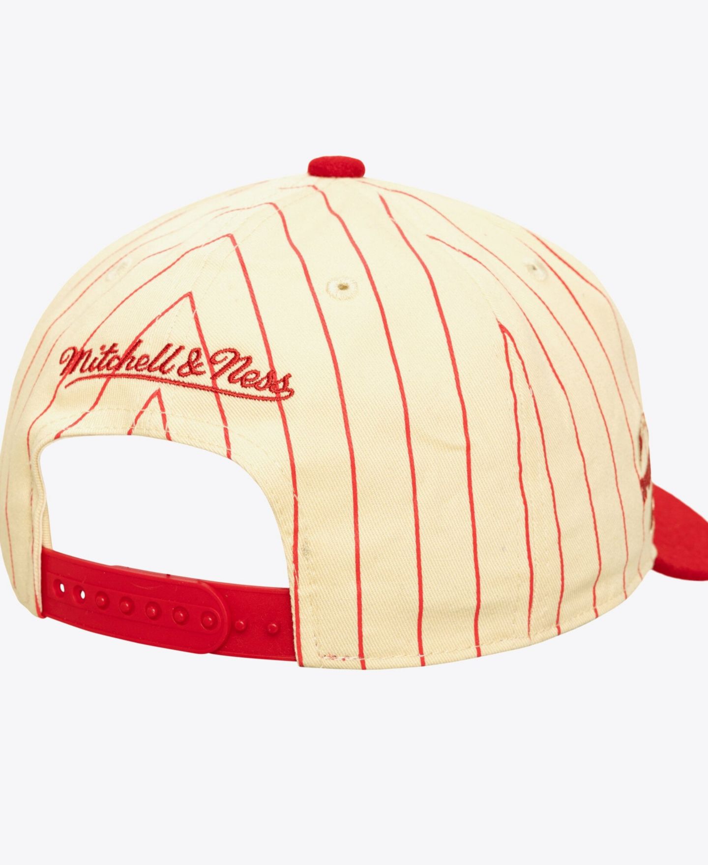 Мужские головные уборы Mitchell & Ness Cream New Jersey Devils Retro Roots Vintage Stripe Pro Snapback Hat — фото 4