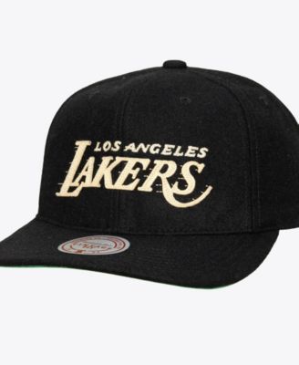 Men's Black Los Angeles Lakers Hardwood Classics Retro Roots Vintage Adjustable Hat
