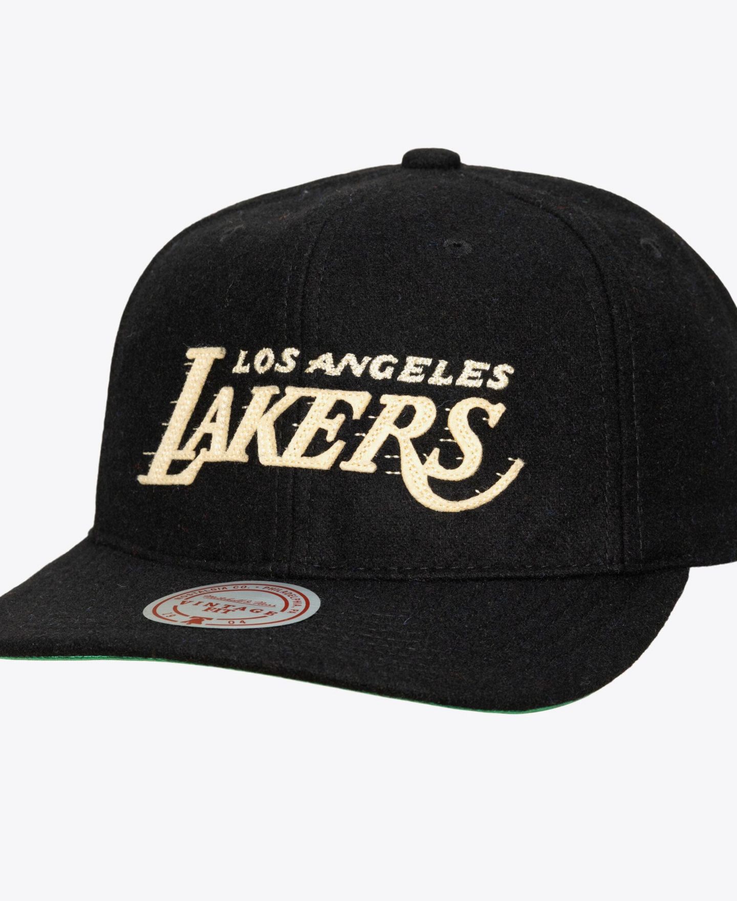 Мужская кепка Mitchell & Ness Black Los Angeles Lakers Hardwood Classics Retro Roots Vintage Adjustable Hat — фото 1