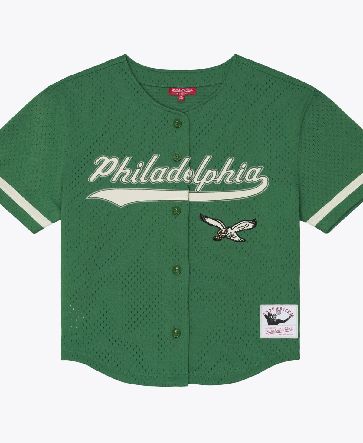 Women's Mitchell & Ness Kelly Green Philadelphia Eagles Retro Roots Baseball Jersey