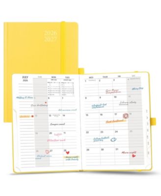 18 Month Academic Planner Monthly Layout Hard Cover with Tabs Pocket and Elastic Closure