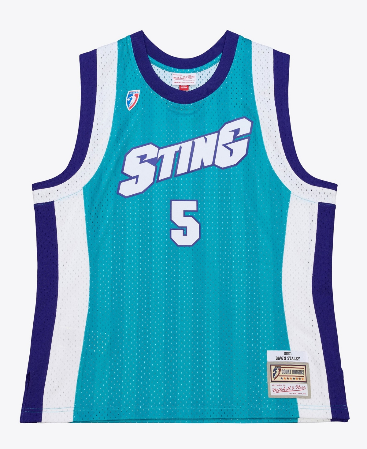Men's and Women's Mitchell & Ness Dawn Staley Teal Charlotte Sting 2001 Swingman Jersey - Court Origins
