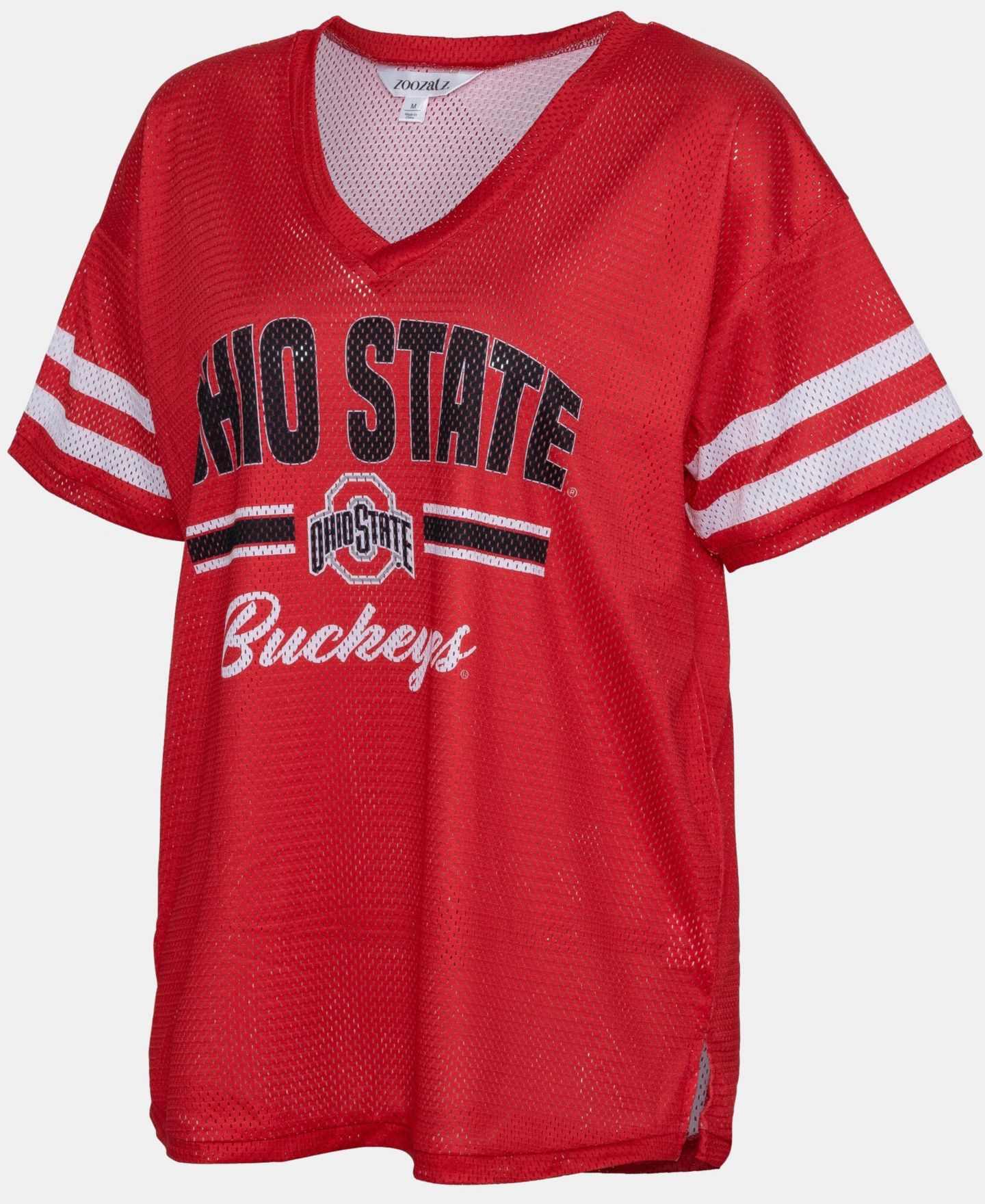 Женская футболка ZooZatz Scarlet Ohio State Buckeyes Mesh Jersey Kickoff — фото 1