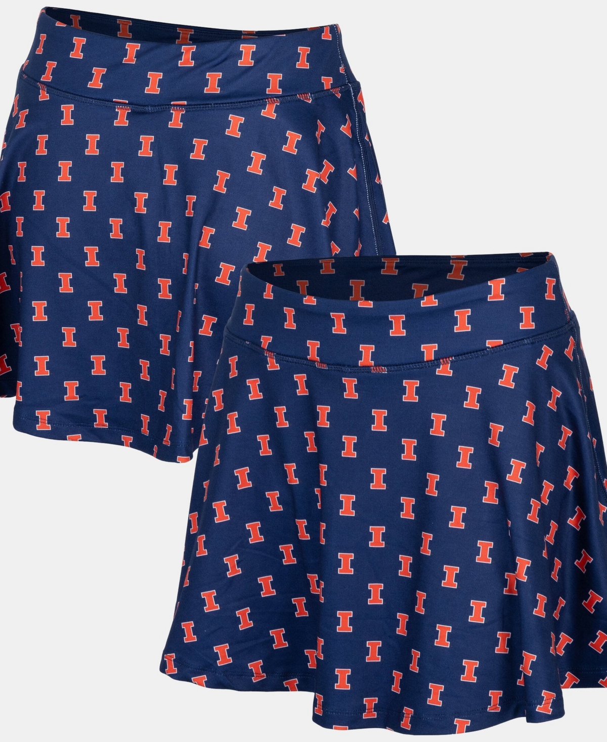Zoozatz Women's Navy Illinois Fighting Illini Allover Print Flowy Skort