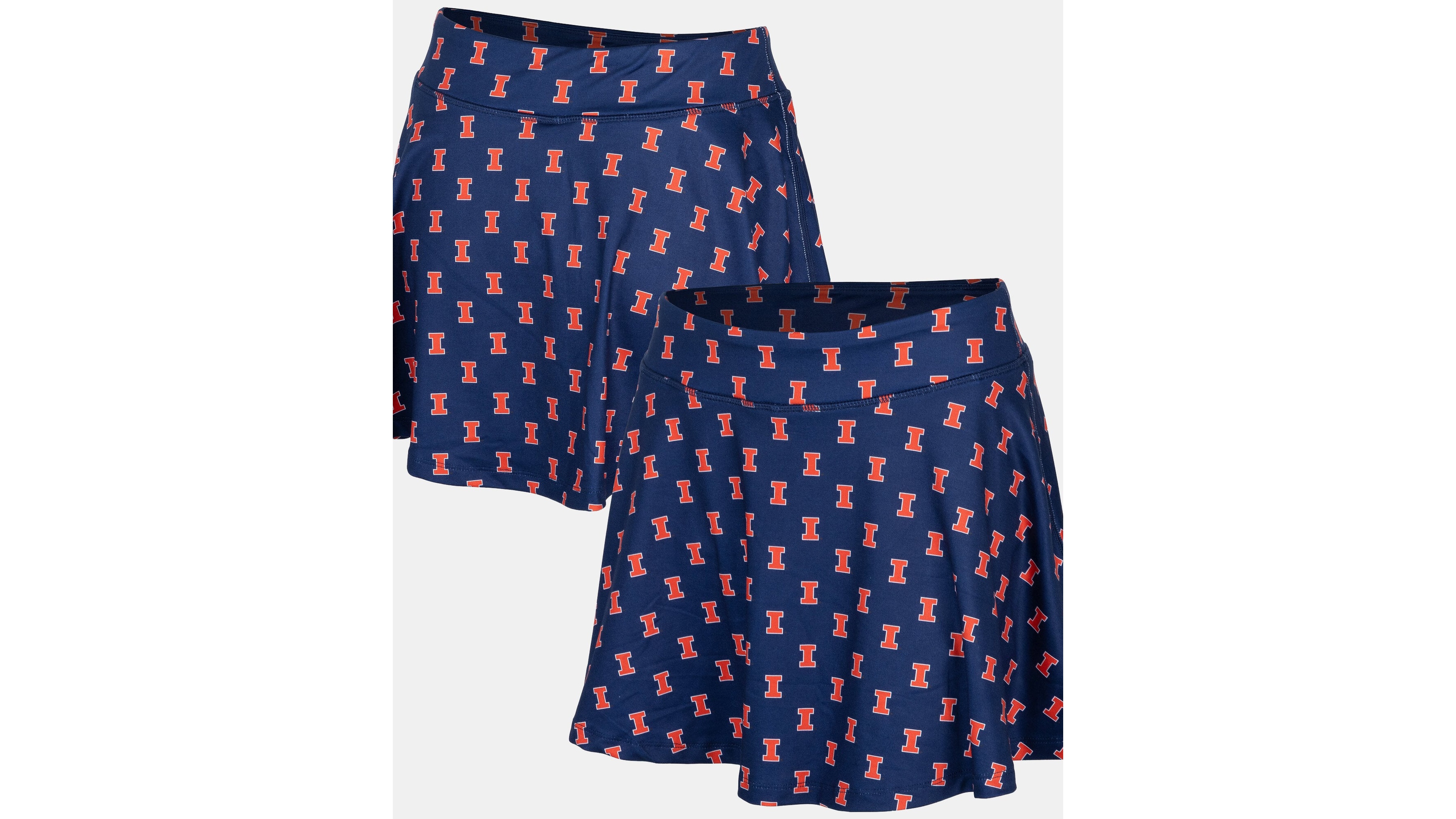 Zoozatz Women's Navy Illinois Fighting Illini Allover Print Flowy Skort