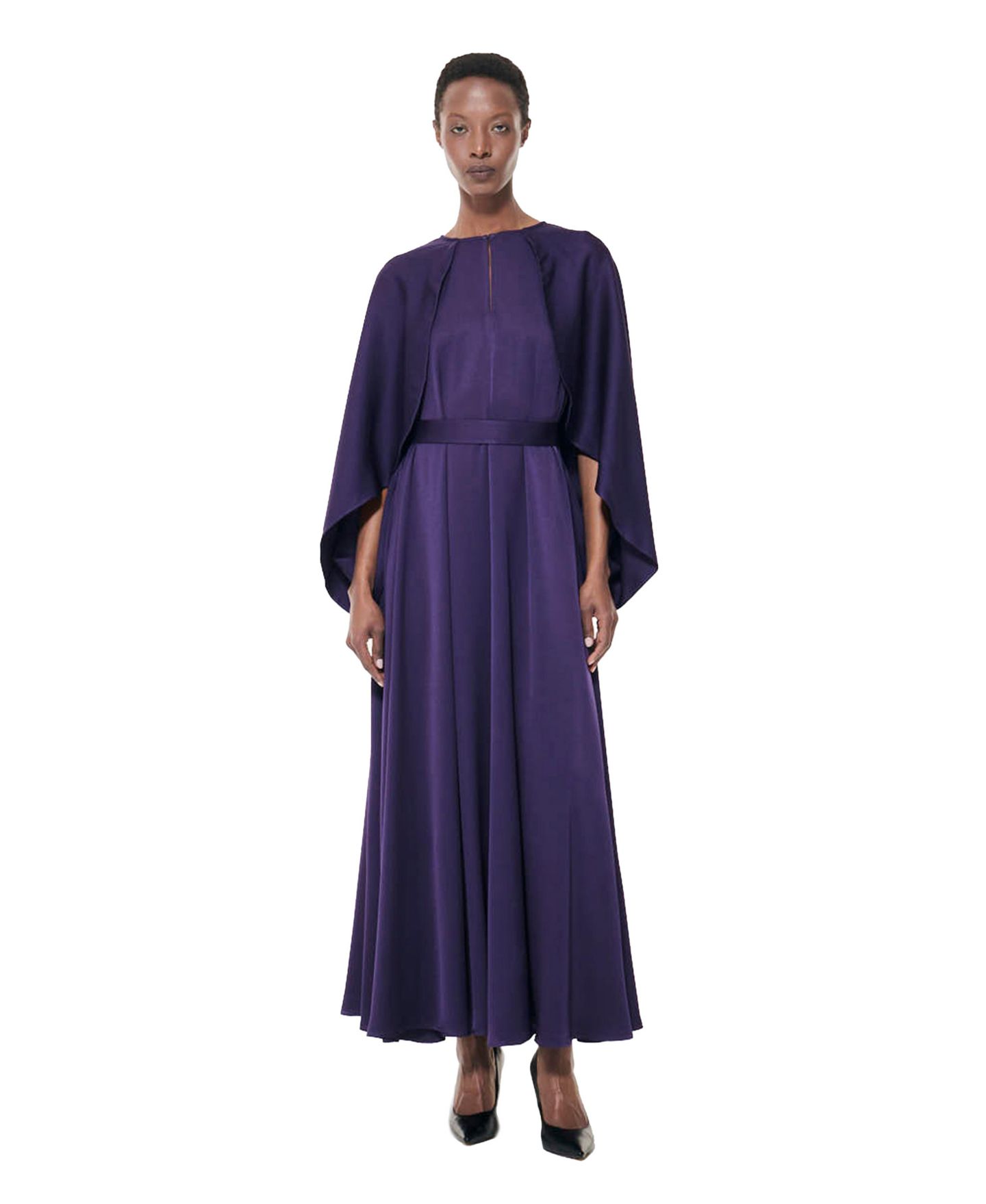 Женское платье Leem Cape-Sleeve Belted A-Line, цвет: Фиолетовый — фото 1
