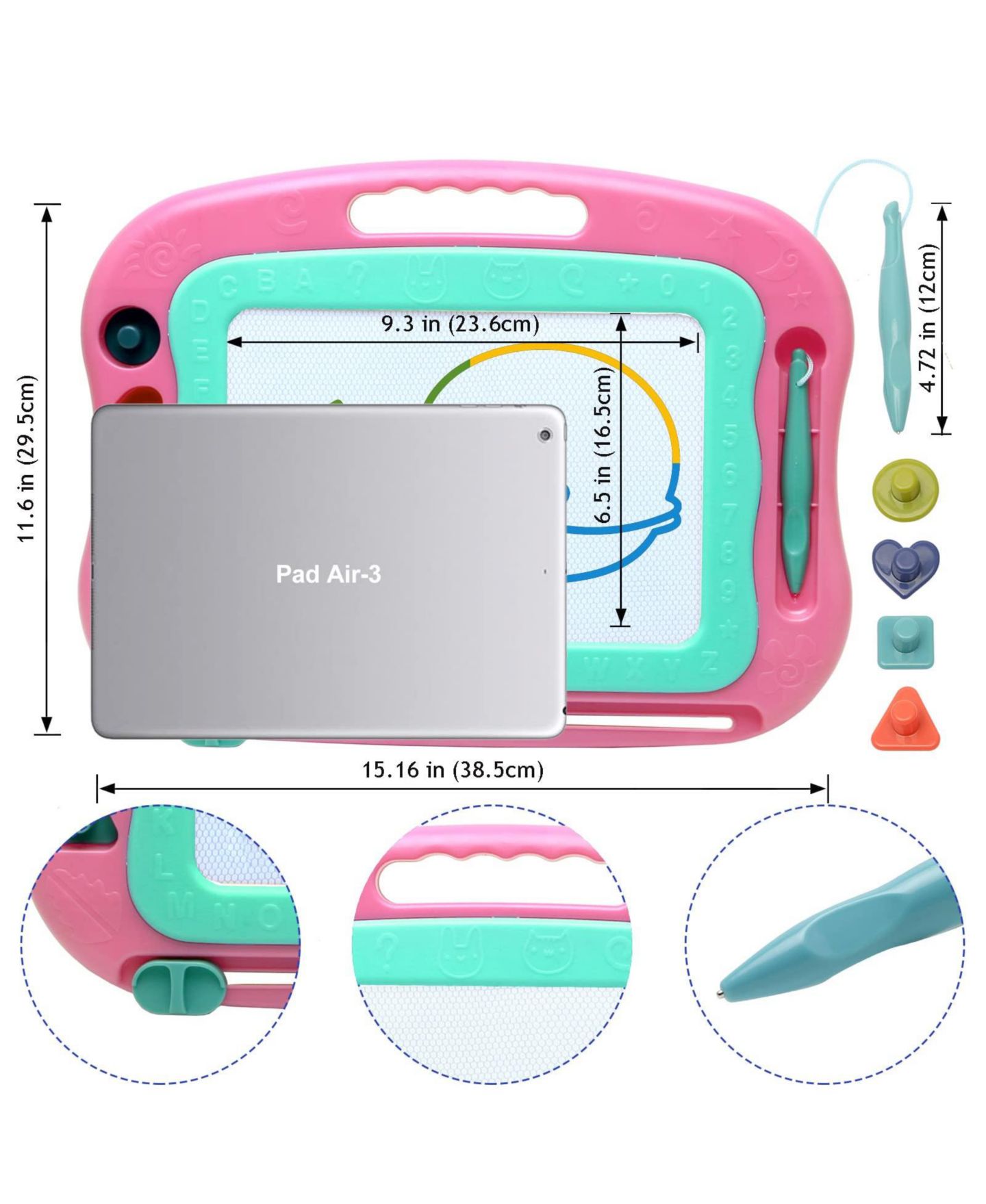 Детская игрушка GNUADZ Magnetic Easy-Erase Doodle Sketch Pad, Ages 3+, цвет: Розовый — фото 4