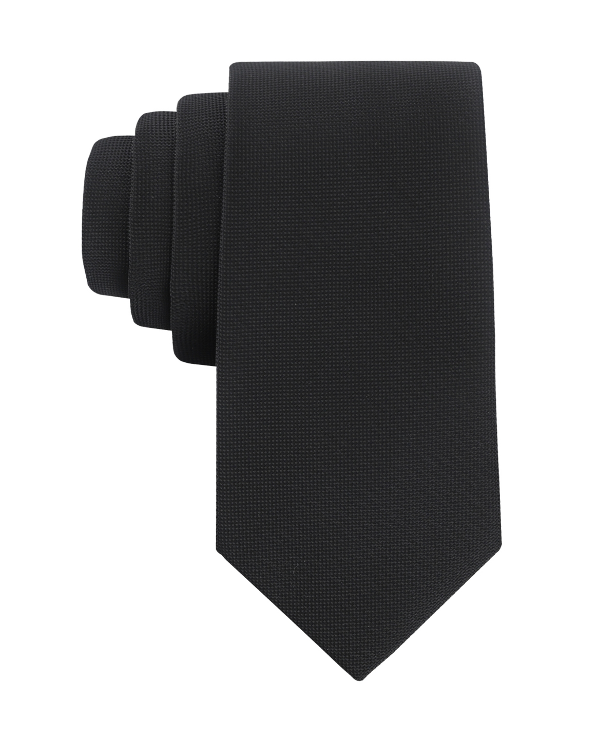 Calvin Klein Men's Silver Spun Solid Tie - Black