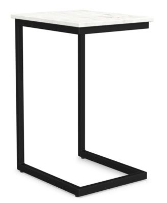 Skyler Genuine 16" Marble C Shape Side Table