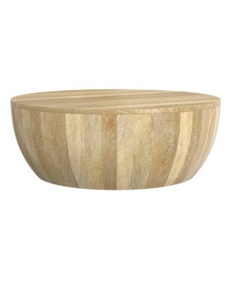 Elmbrook 40" Mango Wood Round Tapered Drum Coffee Table