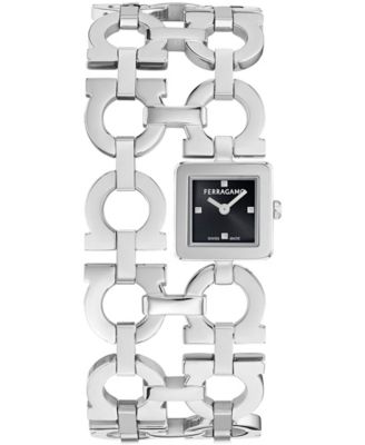 Women's Silver Stainless Steel Bracelet Watch, 19x19mm