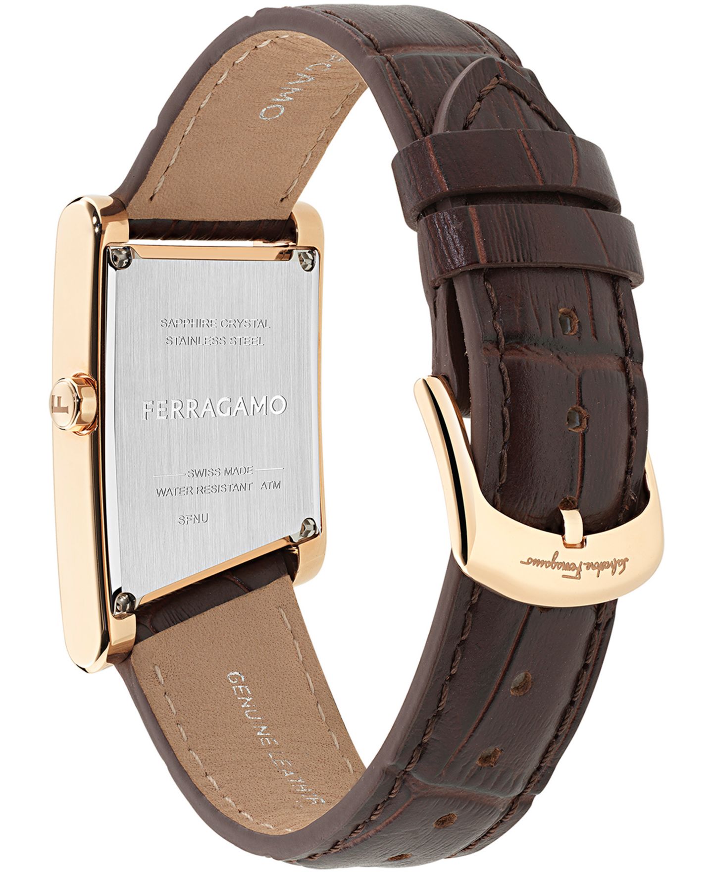 Мужские часы Ferragamo Rose Gold Stainless Steel Bracelet Watch, 39x24mm — фото 3