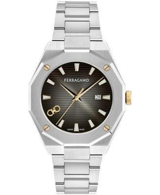 Men's Silver Stainless Steel Bracelet Watch, 40mm