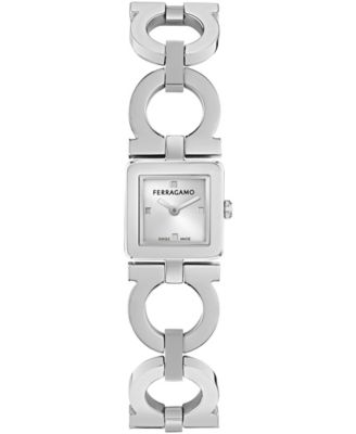 Women's Silver Stainless Steel Bracelet Watch, 19x19mm