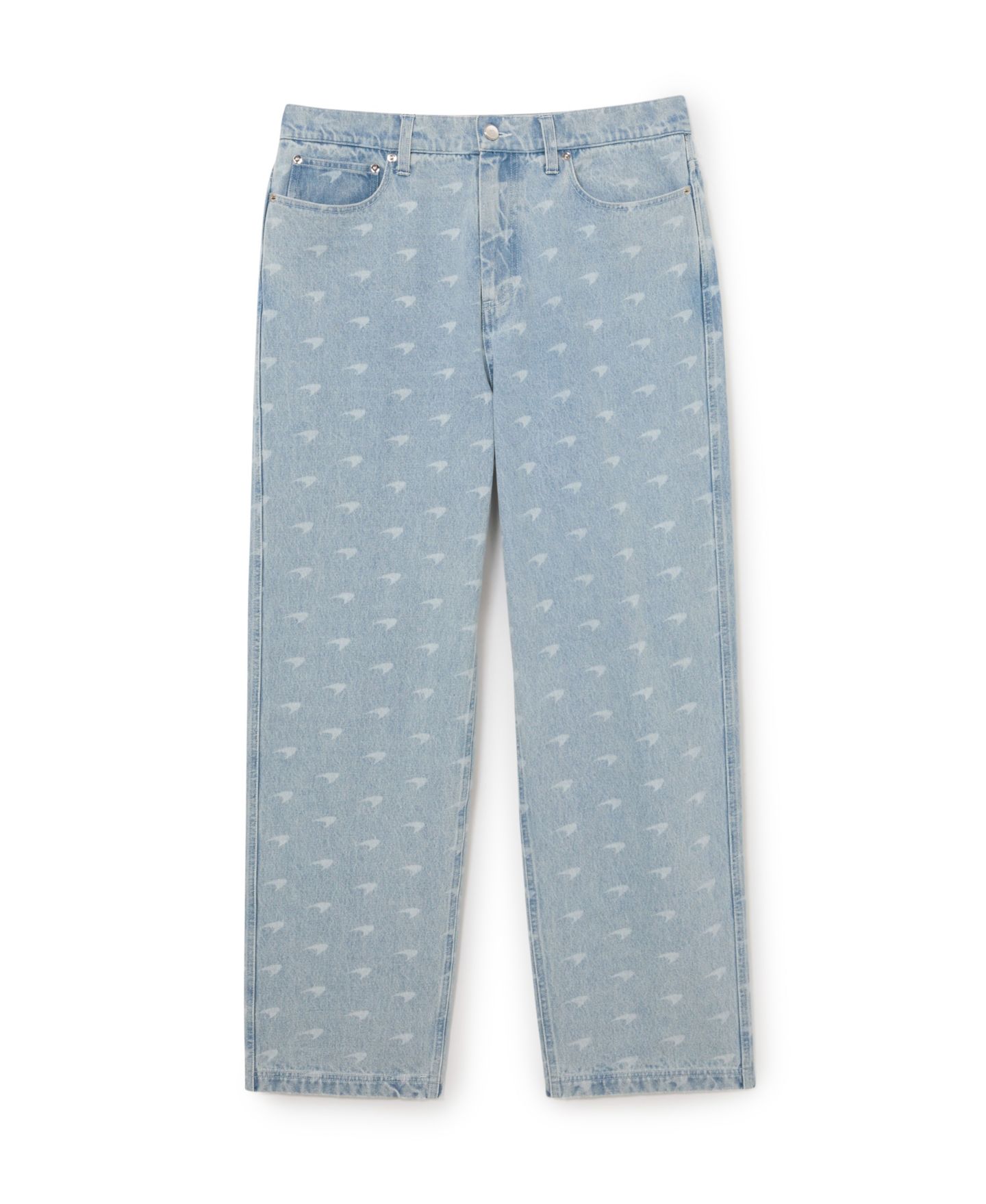 Мужские джинсы REISS Parsec Relaxed-Fit McLaren Racing Speed mark Print, цвет: Мягкий синий — фото 4
