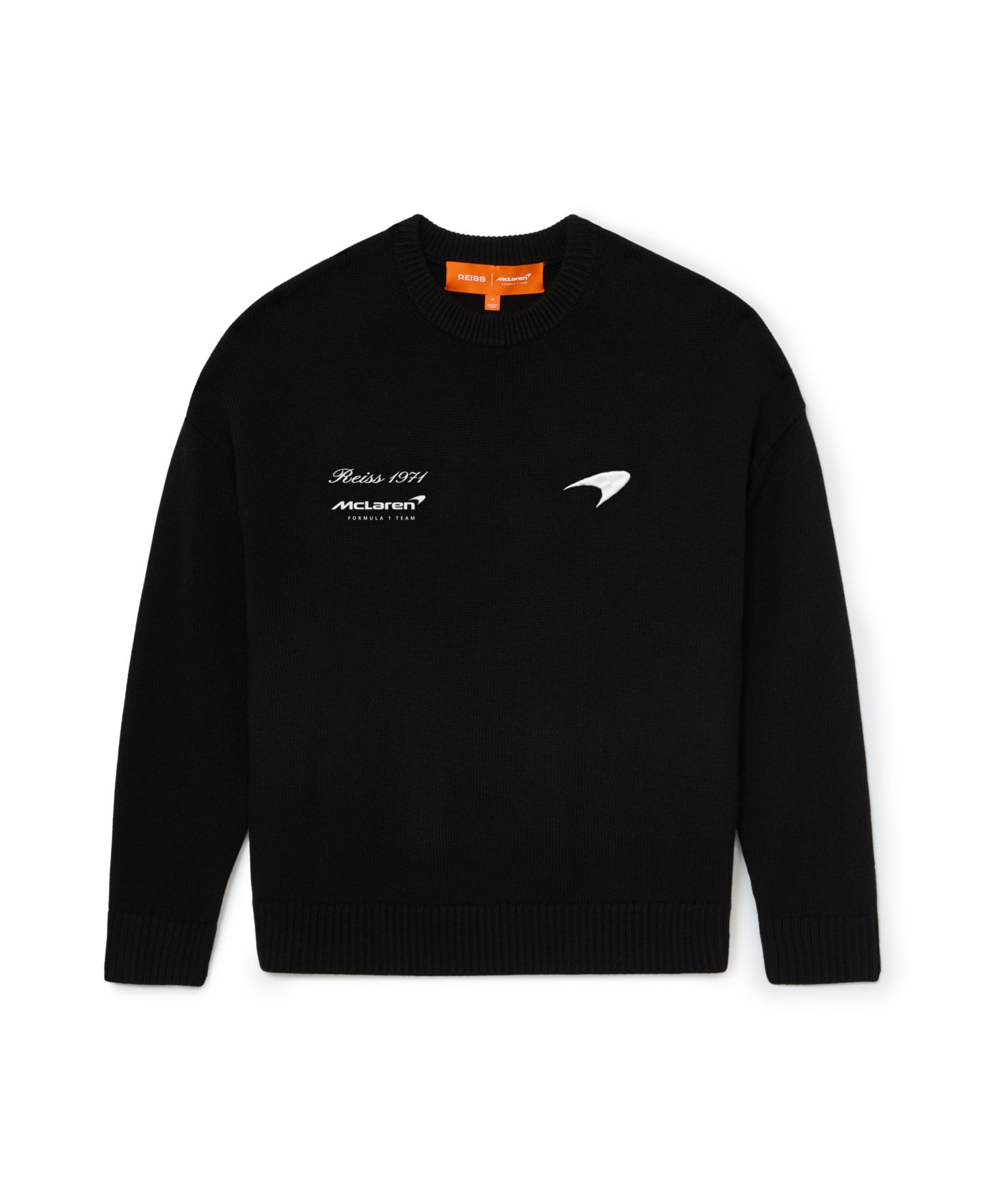 Мужской свитер REISS Maddox McLaren Racing Merino Crewneck, цвет: Чёрный — фото 5